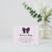 Lavender Stripe Book Gift Request Card Informatiekaartje (Staand voorkant)