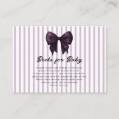 Lavender Stripe Book Gift Request Card Informatiekaartje (Voorkant)