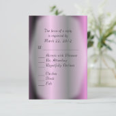 Lavender Stripe Wedding RSVP Kaartje (Staand voorkant)