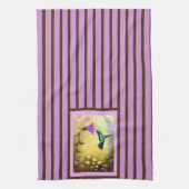 Lavender Striped Hummingbird Kitchen Towel Theedoek (Verticaal)
