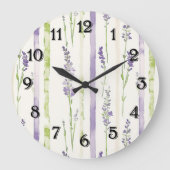 Lavender Stripes Floral   Grote Klok (Voorkant)