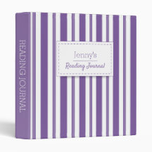 Lavender Stripped Reading Journal 3 Ring Multomap