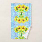 Lavender Sunflower Bath Towel Set Bad Handdoek (Handdoek)