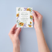 Lavender Sunflower Budget Bridal Shower Uitnodigin Flyer (Hand)
