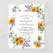 Lavender Sunflower Budget Weddenschap Flyer (Voorkant)
