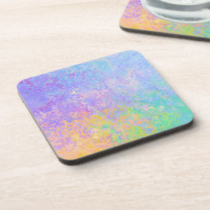 Lavender Sunrise Pastel Neon Alcohol Inkt Abstract Bier Onderzetter