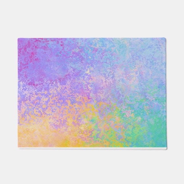 Lavender Sunrise Pastel Neon Alcohol Inkt Abstract Deurmat (Voorkant)