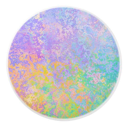 Lavender Sunrise Pastel Neon Alcohol Inkt Abstract Keramische Knop (Voorkant)