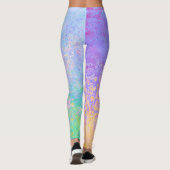Lavender Sunrise Pastel Neon Alcohol Inkt Abstract Leggings (Achterkant)