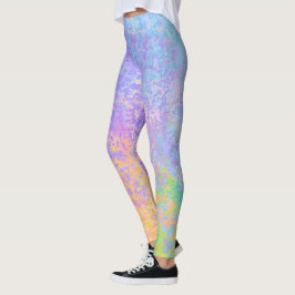 Lavender Sunrise Pastel Neon Alcohol Inkt Abstract Leggings