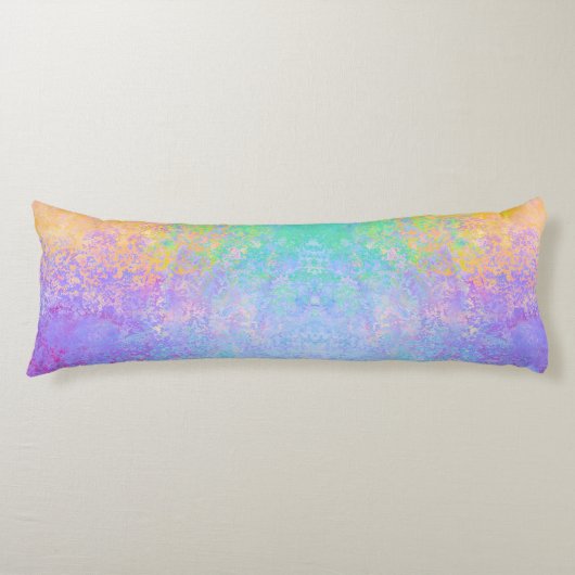 Lavender Sunrise Pastel Neon Alcohol Inkt Abstract Lichaamskussen (Voorkant)