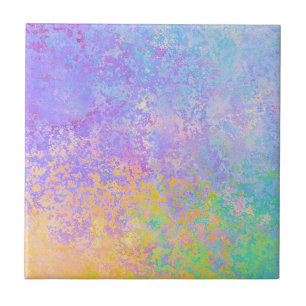 Lavender Sunrise Pastel Neon Alcohol Inkt Abstract Tegeltje