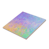 Lavender Sunrise Pastel Neon Alcohol Inkt Abstract Tegeltje (Zijkant)