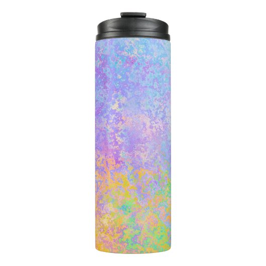Lavender Sunrise Pastel Neon Alcohol Inkt Abstract Thermosbeker (Voorkant)