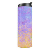 Lavender Sunrise Pastel Neon Alcohol Inkt Abstract Thermosbeker (Gedraaid links)