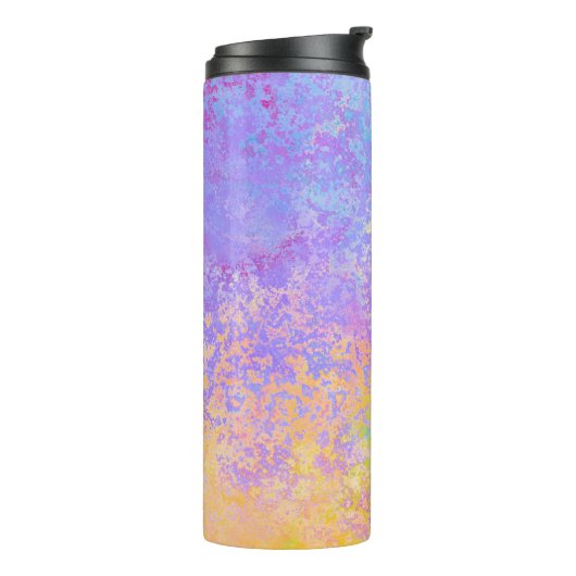Lavender Sunrise Pastel Neon Alcohol Inkt Abstract Thermosbeker (Gedraaid links)