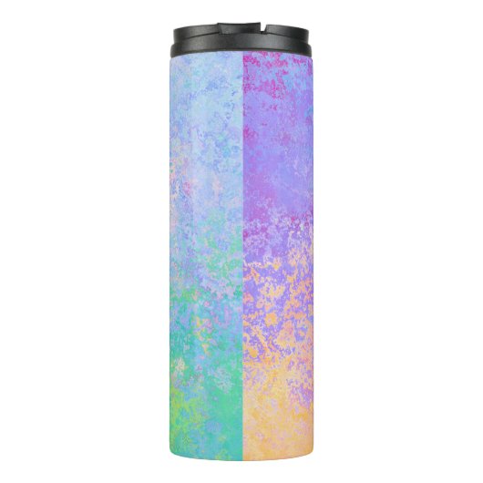 Lavender Sunrise Pastel Neon Alcohol Inkt Abstract Thermosbeker (Achterkant)