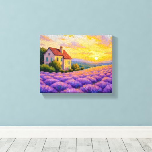 Lavender Sunset Canvas Afdrukken (Insitu (Houten vloer))