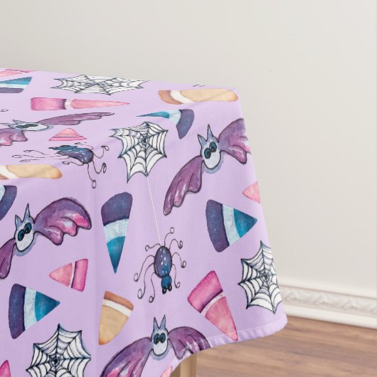 Lavender Sweet Halloween Bats & Spiders Tafelkleed (Voorbeeld)