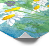 Lavender Sweet Pea Shasta Daisy Waterverf Poster (Hoek)