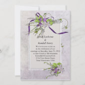 Lavender Sweet Peas Wedding Invitation Kaart (Voorkant)