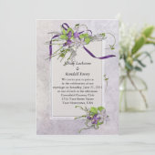 Lavender Sweet Peas Wedding Invitation Kaart