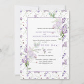 Lavender Sweet Peas Wedding Invitation Kaart (Voorkant)