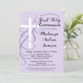 Lavender Swirl Eerste Uitnodiging van de Heilige C (Staand voorkant)