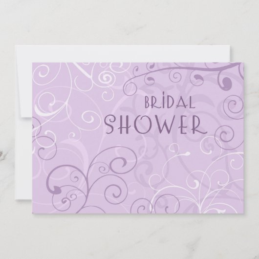 Lavender Swirls Bridal Shower Invitation Cards Kaart (Voorkant)