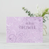 Lavender Swirls Bridal Shower Invitation Cards Kaart (Staand voorkant)