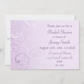 Lavender Swirls Bridal Shower Invitation Cards Kaart (Achterkant)