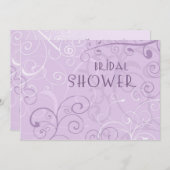 Lavender Swirls Bridal Shower Invitation Cards Kaart (Voorkant / Achterkant)