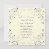 Lavender Swirls on Cream Wedding Invitation Kaart (Voorkant)