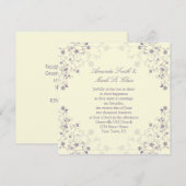 Lavender Swirls on Cream Wedding Invitation Kaart (Voorkant / Achterkant)