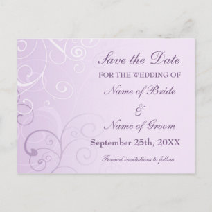 Lavender Swirls Save the Date Wedding Briefkaarten