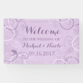 Lavender Swirls Weddenschap Welkomstteken Spandoek (Horizontaal)