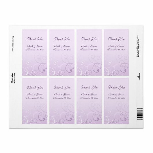 Lavender Swirls Weddenschappen Labels (Full Sheet)