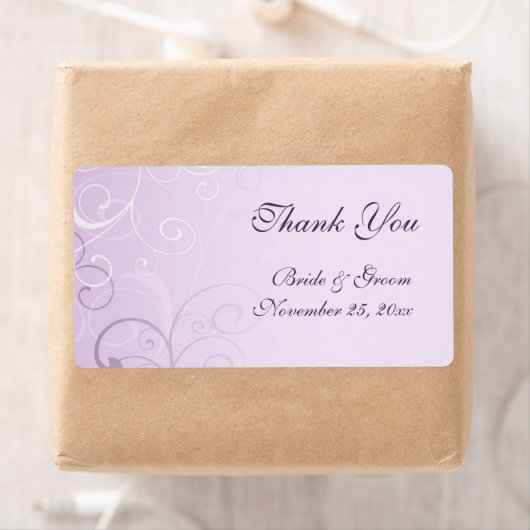 Lavender Swirls Weddenschappen Labels (Insitu)
