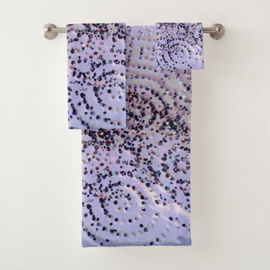 Lavender Swirly Confetti Bad Handdoek (Insitu)