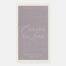 Lavender Taupe “Cheers to Love” Wedding Servet