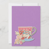 Lavender Tea Cup Bridal Shower Kaart (Achterkant)