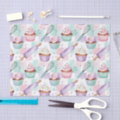 Lavender Teal Cupcake Whimsical Baking Tissuepapier (Craft)