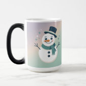 Lavender Teal Sparkling Snowman Morphing Mug Magische Mok (Links)