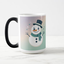 Lavender Teal Sparkling Snowman Morphing Mug Magische Mok