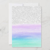 Lavender Teal White Glitter Dolphin Pool Birthday Kaart (Achterkant)