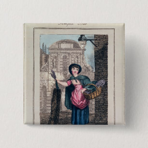 Lavender, Temple Bar, uit 'Cries of London' Vierkante Button 5,1 Cm