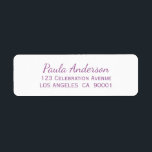 Lavender Text Weddenschap Return-adreslabel Etiket<br><div class="desc">Elegant lavender text retourneert adreslabel.</div>