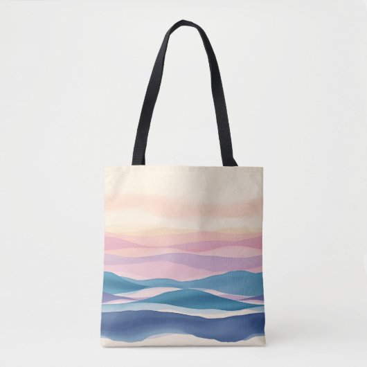 Lavender Tide Fluid Abstract Coastal Tote Bag (Voorkant)