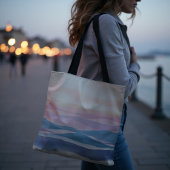 Lavender Tide Fluid Abstract Coastal Tote Bag