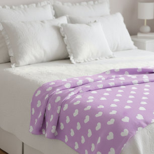 Lavender Tiny Hearts Fleece Deken